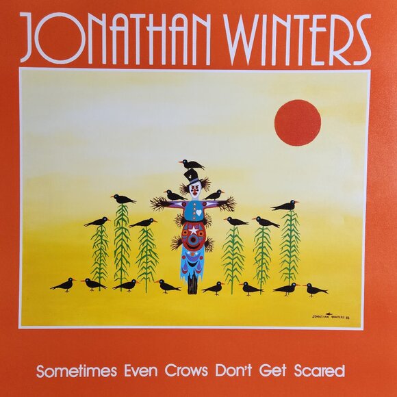 80's Poster Jonathan Winters "Sometimes Even Crows Don't Get Scared" 28"x22" NOS - Picture 2 of 8